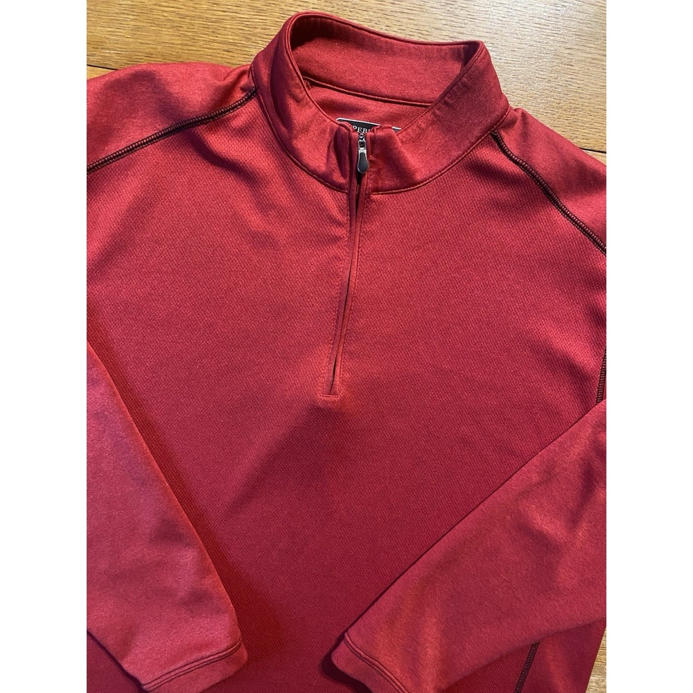 PEBBLE BEACH Men's‎ L Red Performance 1/4 Zip Golf Pullover Cold Weather Comfy